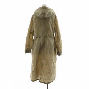 IENA コート アウター 薄手 長袖 フーディー ロング ジップアップ フード 36 S 茶 ブラウン