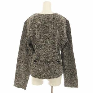 agnes b. タグ付き ノーカラージャケット Vネック 3 L 白 ホワイト 青 ブルー