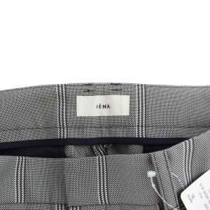 IENA 23AW 1タックテーパードパンツ ジップフライ チェック 40 L グレー 23030900603040