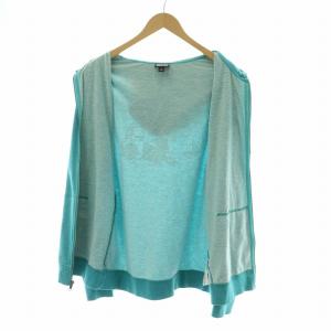 Patagonia ジップアップパーカー フーディー 長袖 バックプリント フード M 青 ブルー