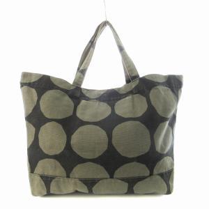 marimekko トートバッグ ドット柄 グレー