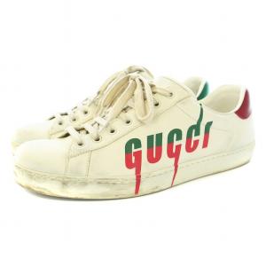 GUCCI 19AW エースブレード スニーカー ローカット レザー ダメージ加工 10 29cm 白 ホワイト 赤