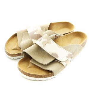 キョウト ビルコフロー サンダル カモフラ 迷彩柄 スエード 28.5cm ベージュ 1019738 /AN15