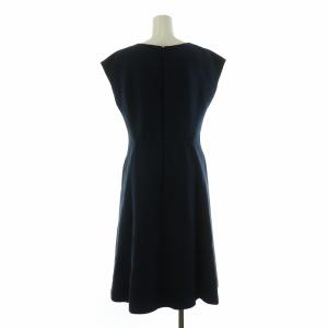 dama collection フレアワンピース ミモレ ロング ノースリーブ ノーカラー 9R M 紺 ネイビー /NQ