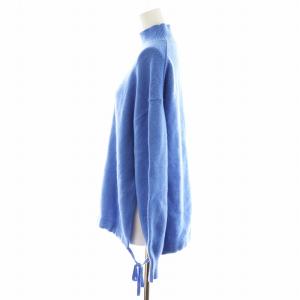 Theory 21AW MERCER WOOL CASH OVERSIZED PO ニット セーター 長袖 サイドリボン カシミヤ S 青