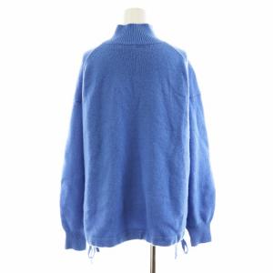Theory 21AW MERCER WOOL CASH OVERSIZED PO ニット セーター 長袖 サイドリボン カシミヤ S 青