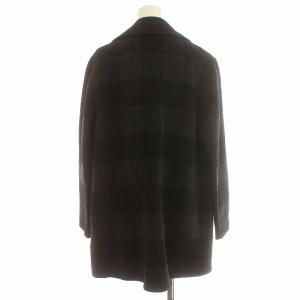 Theory ウールコート チェック ジャケット S相当 黒 グレー