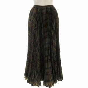 POLO RALPH LAUREN プリーツスカート フレア ロング チェック XS カーキ