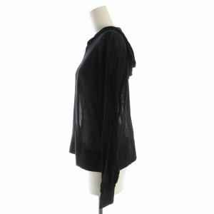 Theory 22SS SHEER COTTON2 ZIP UP HOODIE N ジップアップパーカー フード 長袖 S 黒 ブラック