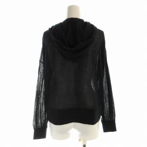 Theory 22SS SHEER COTTON2 ZIP UP HOODIE N ジップアップパーカー フード 長袖 S 黒 ブラック