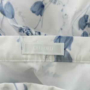 CELFORD 24SS フラワープリントタックフレアスカート チュール ミモレ ロング 花柄 36 S 白 ホワイト