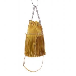 フリンジ カーニバル ミニ ショルダーバッグ 2WAY スタッズ イエロー