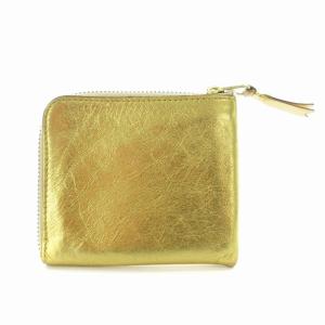 COMME des GARCONS 小銭入れ コインケース ミニウォレット 財布 レザー 光沢 金色 ゴールドカラー