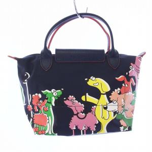 Longchamp Clo'e Floirat ルプリアージュ トートバッグ ハンドバッグ 紺 ネイビー