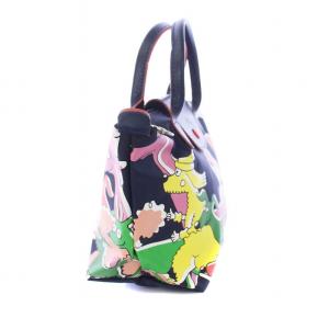 Longchamp Clo'e Floirat ルプリアージュ トートバッグ ハンドバッグ 紺 ネイビー