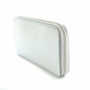 Acne Studios 長財布 ロングウォレット ラウンドファスナー レザー ロゴ F シルバー色