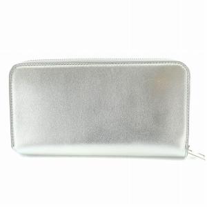 Acne Studios 長財布 ロングウォレット ラウンドファスナー レザー ロゴ F シルバー色
