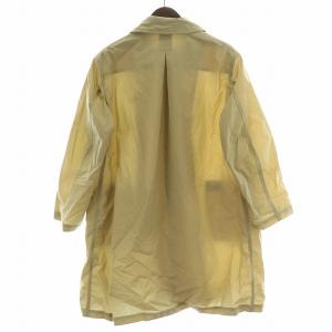 DANTON ナイロンタフタステンカラーコート スプリング アウター ロング丈 ロゴ 刺繍 36 S ベージュ JD-8037
