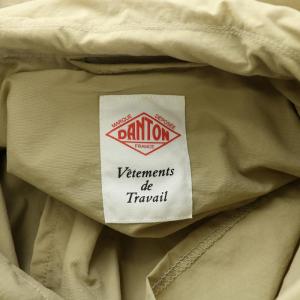 DANTON ナイロンタフタステンカラーコート スプリング アウター ロング丈 ロゴ 刺繍 36 S ベージュ JD-8037