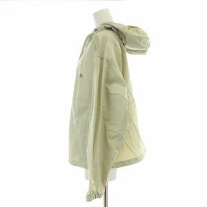 DANTON ナイロンフードジャケット アウター ジップアップ ロゴ プリント M ベージュ DT-A0285