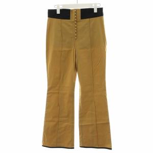 21SS ハイウェストチノフレアトラウザーズ パンツ 3 L ベージュ 黒 ブラック /AN38