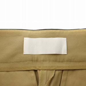 Mame Kurogouchi 21SS ハイウェストチノフレアトラウザーズ パンツ 3 L ベージュ 黒 ブラック /AN38