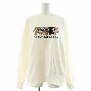 × G.D long T-shirt Tシャツ カットソー 長袖 刺繍 38 M 白 ホワイト 1025310051