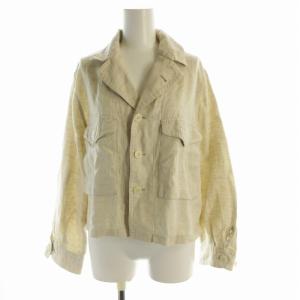 LA BOUCLE 24SS リネンヘリンボンショートブルゾン ジャンパー ジャケット 2WAY ベージュ