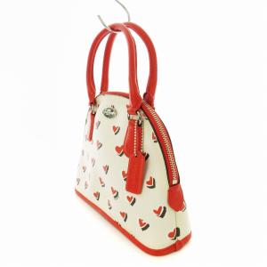 COACH ハンドバッグ ショルダーバッグ 2WAY ハート柄 総柄 レザー 鞄 白 ホワイト