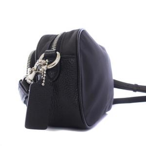 COACH ミックス コート ショルダーバッグ クロスボディバッグ レザー ナイロン 黒 ブラック 91065