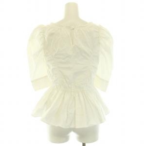 SNIDEL 20AW コットンボリュームパフブラウス シャツ ペプラム 五分袖 ONE 白 ホワイト /DK