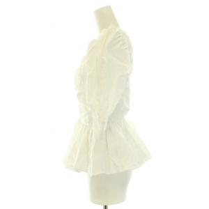 SNIDEL 20AW コットンボリュームパフブラウス シャツ ペプラム 五分袖 ONE 白 ホワイト /DK