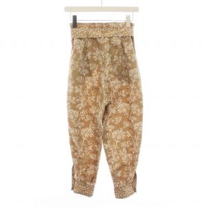 Max Mara イージーパンツ 花柄 コットン ウエストリボン 36 S ベージュ