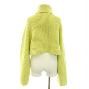 GALLARDAGALANTE 23AW リバイバル ショートタートルニット セーター 長袖 ローゲージ ウール カシミヤ混 F 黄緑