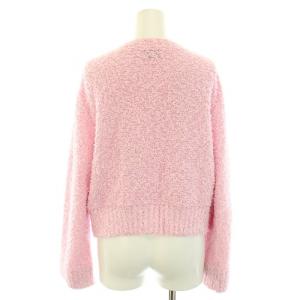 UNITED ARROWS スラブニットカーディガン ニットジャケット アウター ノーカラー 麻 リネン混 ピンク