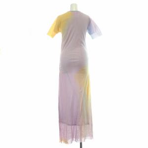 Acne Studios タイトワンピース マキシ ロング 半袖 チュール クルーネック ストレッチ S マルチカラー FN-WN-DRES000893