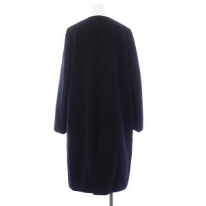 UNITED ARROWS ノーカラーコート アウター ロング 比翼ボタン ウール 36 S 黒 ブラック /KH