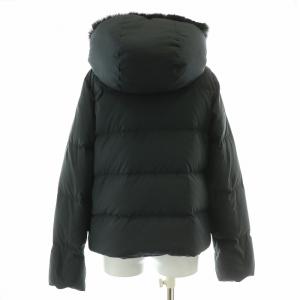 URBAN RESEARCH ダウンジャケット アウター ショート丈 フード ラビットファー 38 M 黒 ブラック UR97-27T004