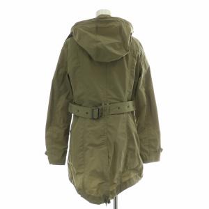 BURBERRY BRIT ミリタリーコート アウター ミドル丈 フード 38 S カーキ