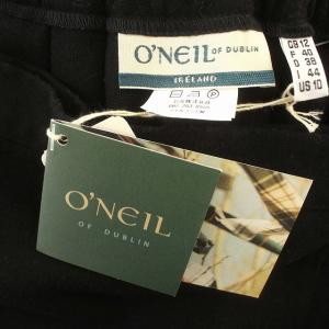 O'NEIL OF DUBLIN ラップスカート プリーツ ウール ひざ丈 スカート US10 M相当 黒 ブラック /G