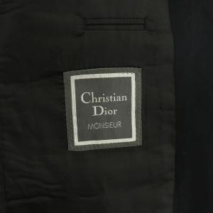 Christian Dior テーラードジャケット ブレザー アウター シングル 背抜き ウール 92A5 黒 ブラック