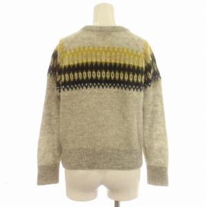 OLD ENGLAND ニット モヘヤ混 ノルディック 長袖 セーター 36 S グレー