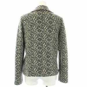 agnes b. ニットジャケット ショートコート 花柄 T1 S 黒 ブラック 白 ホワイト