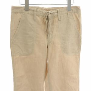 45rpm ワイドパンツ リボン 刺繍 ロゴ 麻リネン混 1 S ベージュ /XK