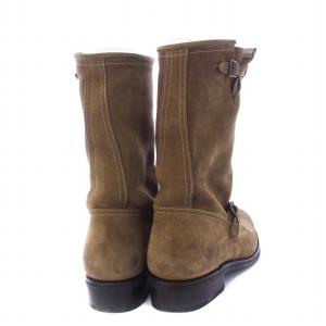 BALMAIN Buckled Suede Biker Boots 42 茶