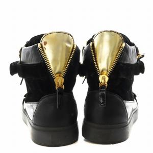 GIUSEPPE ZANOTTI ダブルバックル ハイカット スニーカー シューズ 43 30.0cm 黒 ブラック