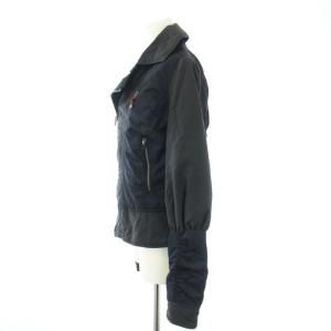 DIESEL ライダースジャケット 中綿 アウター ジップアップ S 紺 ネイビー 黒 ブラック /TK