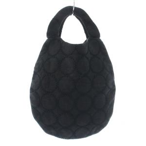 mina perhonen タンバリン tambourine ハンドバッグ リネン 総柄 黒 ブラック ts9292