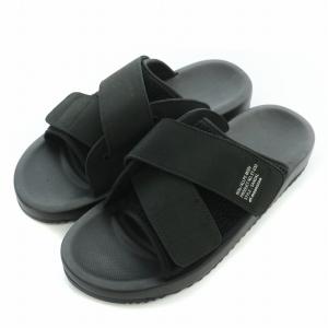 810s ALLPE MODI SANDAL サンダル 厚底 ロゴ プリント M 黒 ブラック ET-003