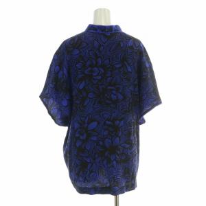 LEONARD PARIS カットソー 総柄 シルク 40 ブルー ブラック